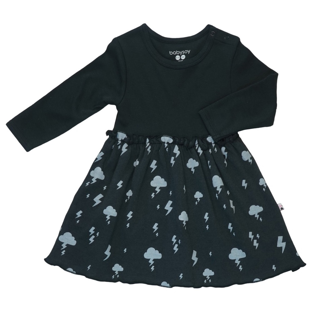Baby Girls Pattern Twirl Dress - Black Lightning Pirate